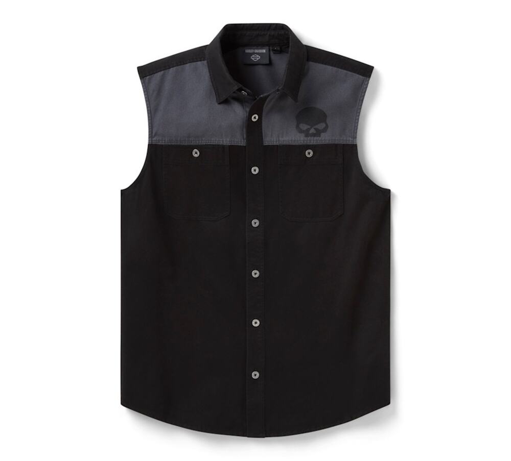 NWT Harley Davidson Men's Willie G Skull Color Blocked Blowout in Black size Med